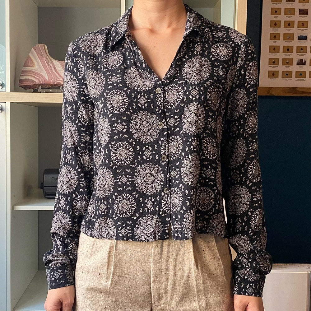 Boho mandala button down shirt